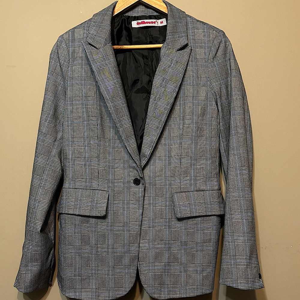 DOLLHOUSE Checkered Tailored Blazer